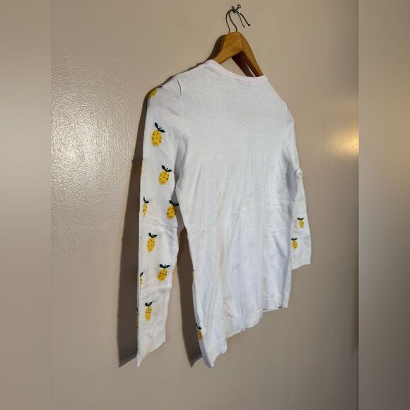 White Talbots Fruit Print Cardigan Size XS EUC - Picture 4 of 6